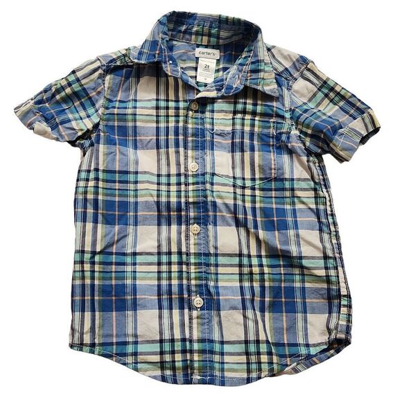 CARTERS Boys Short Sleeve Button Down Shirt - Picture 1 of 4